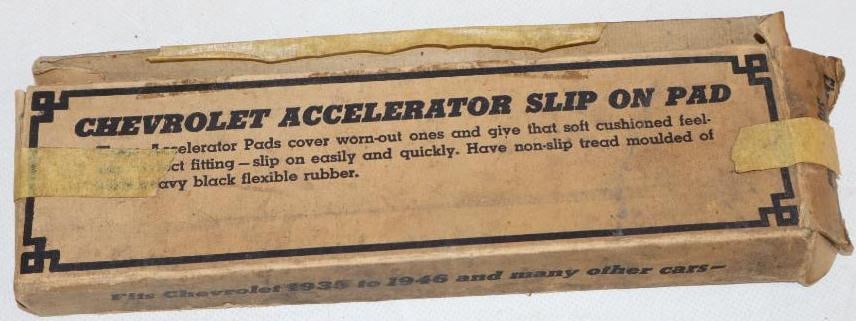 Chevrolet Accelerator Slip on Pad in Original Box: 9.5" x 3" x 1"