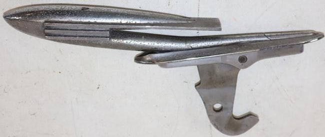 1937 Cadillac LaSalle Hood Ornament Latch: 12" x 6" x 1.5", has cracks