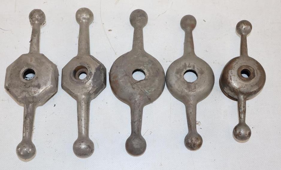 Group of 5 Dog Bone Radiator Caps: largest 7" x 2.5" x 1"