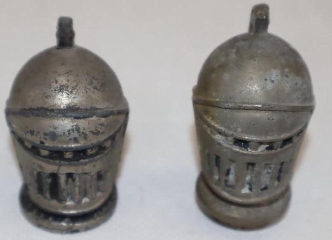 Group of 2 1920's Willy's Knight Radiator Mascot Hood Ornament: 1.25" x 1" x 2.25" each
