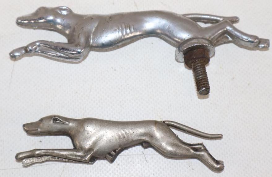 Group of 2 Greyhound Dog Accessory Hood Ornament Mascots (1 of 2)