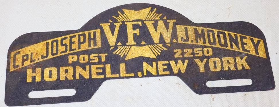 VFW Post 2250 Hornell NY Reflective License Plate Topper: 11" x 4.5"