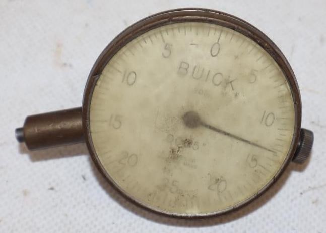 Early Buick Branded Dial Indicator: 2.25" x 3" x 1.5"