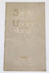 1920's Regal Motor Car Co Safety of The Underslung Informational Dealership Brochure Book: 3.5" x 6"