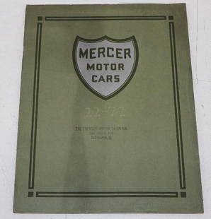 1916 Mercer Motor Cars Dealership Brochure Book: 8.5" x 11.5"