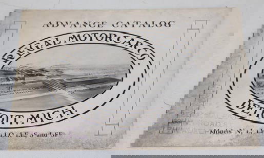 1910's Regal Underslung Motor Car Co Advance Catalog: 10" x 7"