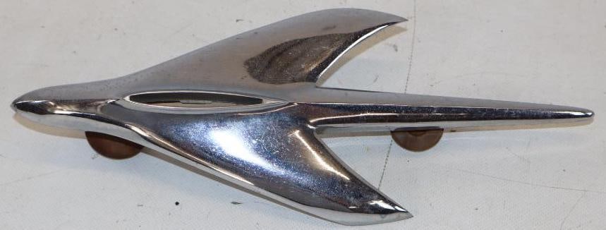 1951-1952 Ford Radiator Mascot Hood Ornament: 11.5" x 4.5" x 2", missing top insert
