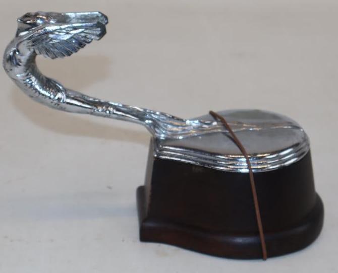 1933 DeSoto Plymouth Goddess Radiator Mascot Hood Ornament Mounted on Wood Base (1 of 3)