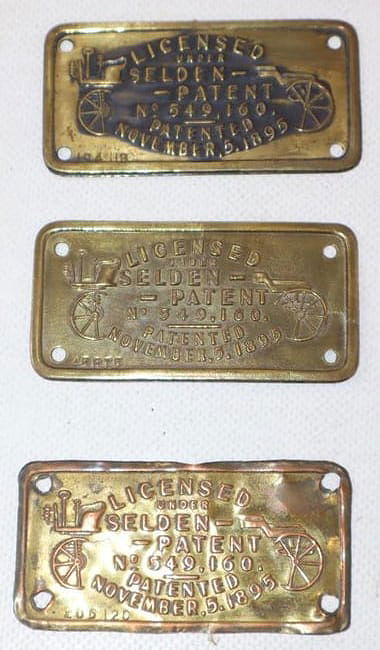 Group of 3 Brass Embossed Selden Tags