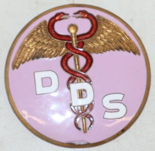 Doctor of Dental Surgery Cloisonne Radiator Emblem Badge: 3.5" x 3.5"