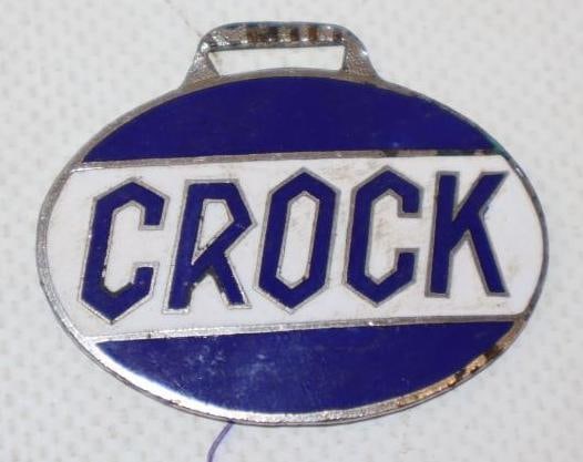 Crock Cloisonne Watch Fob: 1.75" x 1.25"