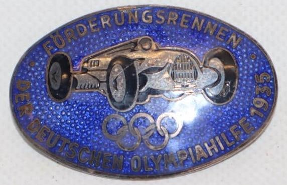 1935 Cloisonne German Auto Union Olympic Race Pin Back Badge (1 of 3)