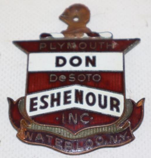 Don Eshenour Cloisonne Plymouth DeSoto Emblem: 2" x 2.5"