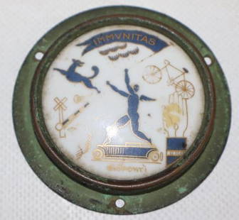 Gio Ponti Ceramic Badge with Immunity and Transportation Design: 2.75" x 2.75"