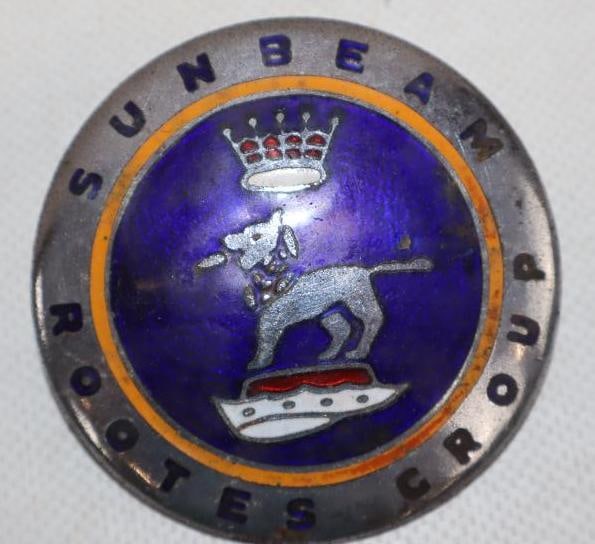 Sunbeam Rootes Group Cloisonne Emblem Badge: 2.5" x 2.5"