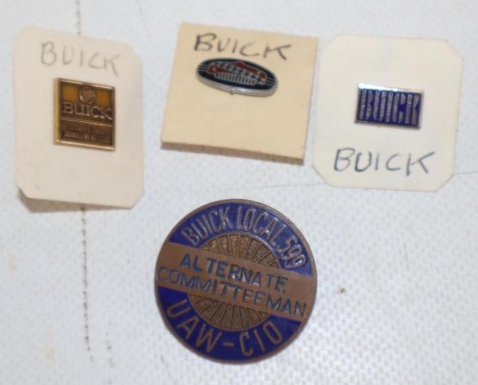 Group of 4 Buick Motor Car Co Pins (1 of 4)