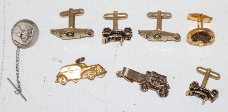 Group of 8 Antique Car Cufflinks and Tie Tack (1 of 4)