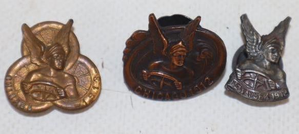 Group of 3 1910's Chicago Auto Show Lapel Pins (1 of 2)