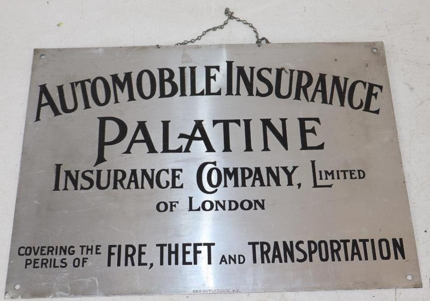 Automobile Insurance Debossed Advertising Sign: 14" x 10"