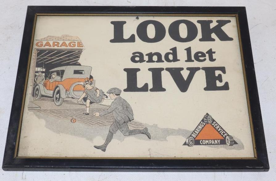 Bearings Service Company Look and Let Live Framed Advertisement: 12.5" x 9.5" x 1"
