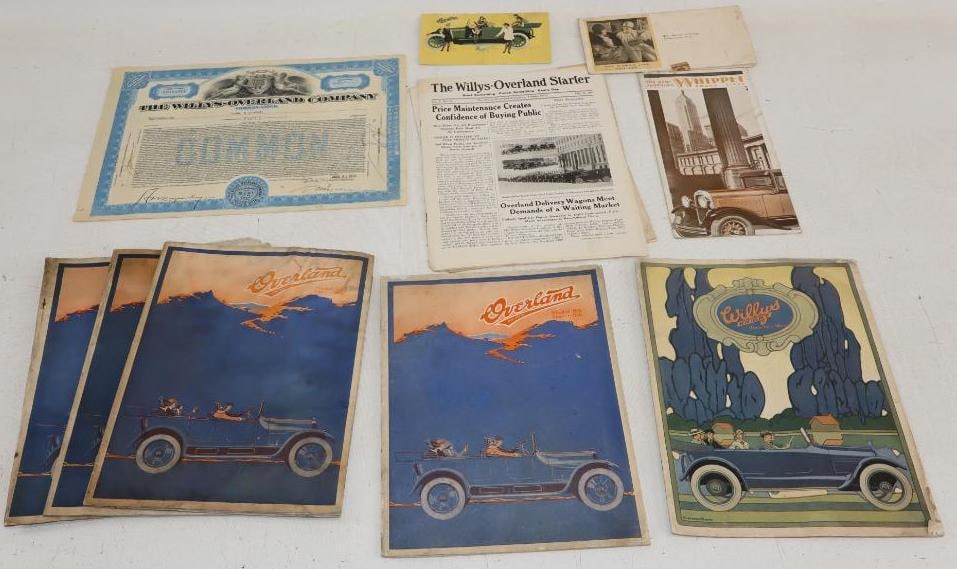 Group of 11 Willy's Overland Brochure Books, Mailers, Newsletters and Common Stock Certificate (1 of 10)