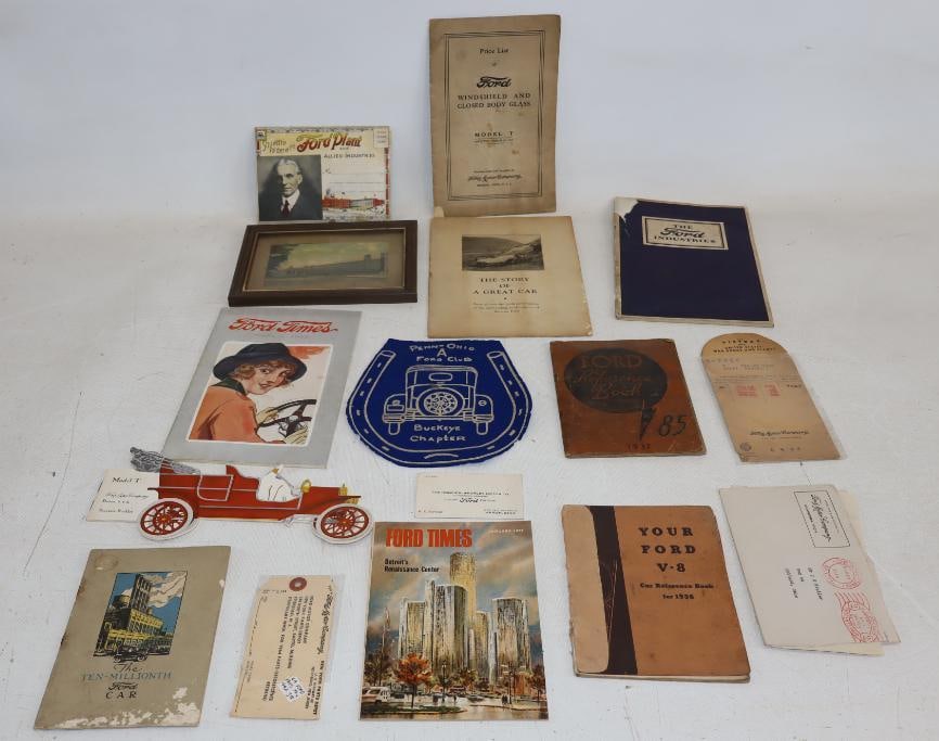 Large Group of Ford Postcards, Parts List, Reference Book and Times Magazines (1 of 7)