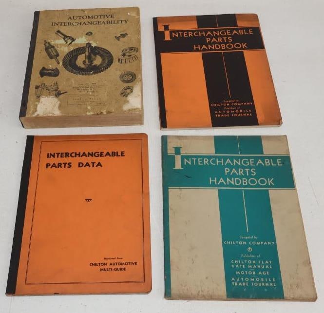 Group of 4 1940's Interchangeable Parts Chilton Catalogs: largest 8.5" x 11" x 1.5"