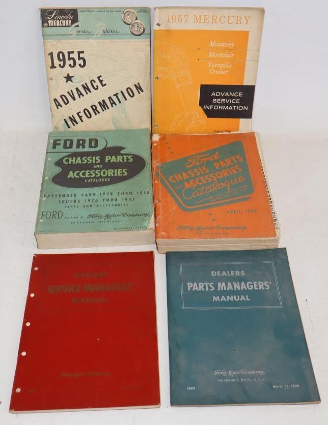 Group of 6 1940's and 1950's Ford, Lincoln, Mercury Service Manuals (1 of 5)