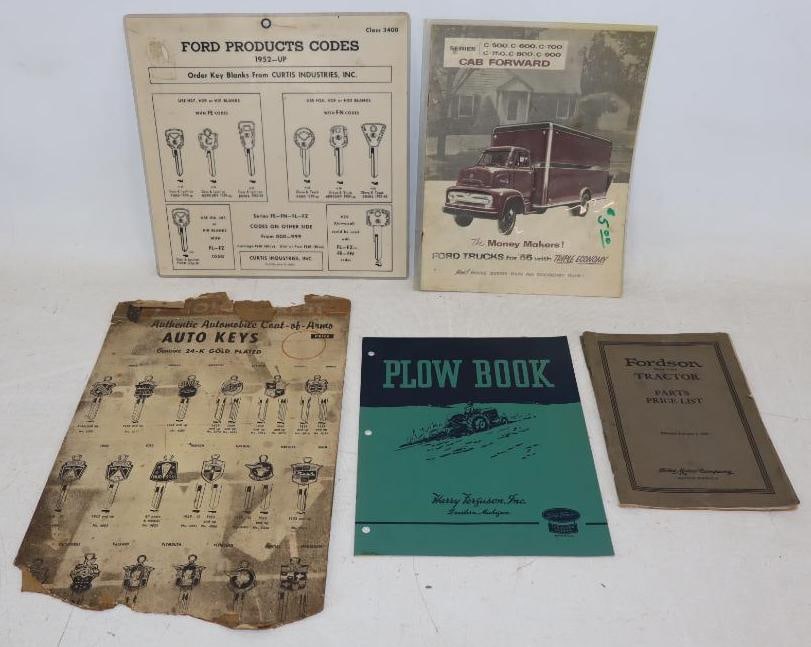 Group of 5 1920's Fordson Tractor Parts List, and 1950's Truck Manual and Key Products Codes (1 of 5)