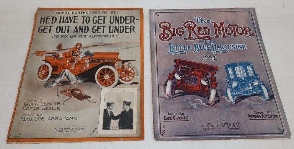 Group of 2 The Big Red Motor and He'd Have to Get Under-Get Out and Get Under Automobile Sheet Music (1 of 4)