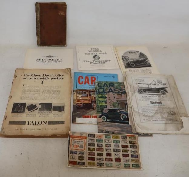 Large Group of 1916 Reo Instruction Book, 1931 Motor Magazine and Other Magazine Advertisements: largest 13" x 10", Motor Magazine is missing cover