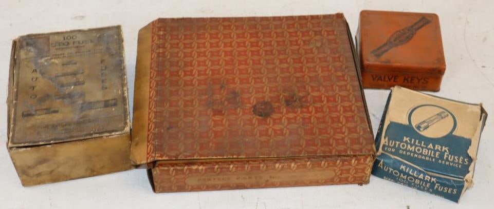 Group of 4 Autofuse, Drain Plug, and Doorman Washer Countertop Displays: largest 9" x 8" x 2"