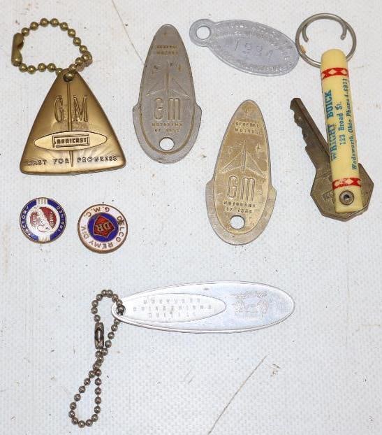 Group of 8 GM and Buick Keychains, Key Holder, and Cloisonne Pins (1 of 4)
