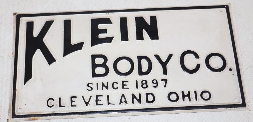 Klein Body Co Embossed Automobile Sign: 8" x 4"