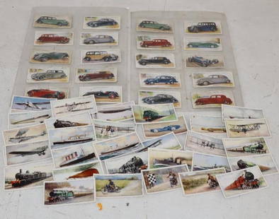 Group of 51 John Player and Sons and H.O. Wills Early Transportation Cigarette Trading Cards: 2.5" x 1.25" each