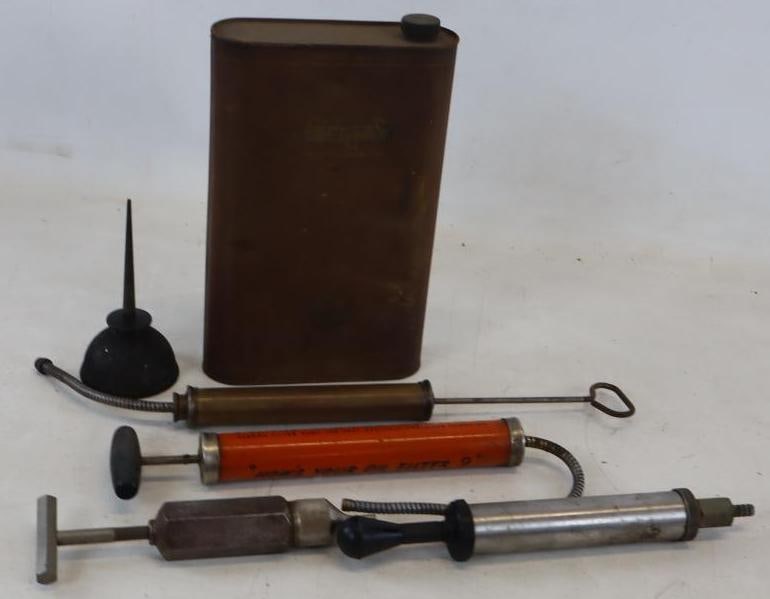 Group of 6 Automobile Syphons, Gas Tank and Oil Can (1 of 4)