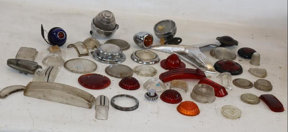 Group of 46 Early Automobile Glass Light Lenses and Accessories (1 of 8)