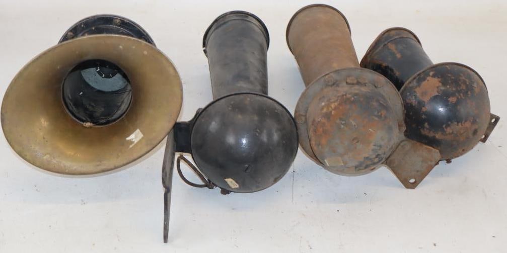Group of 4 Early Automobile Horns (1 of 3)