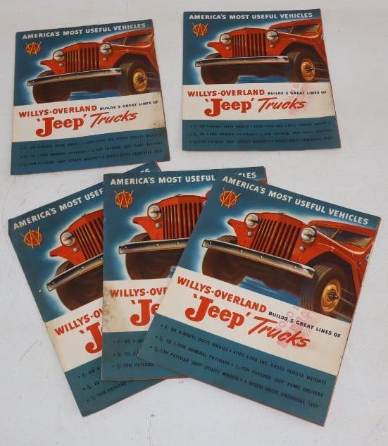Group of 5 Willy's Overland and Jeep Dealership Brochure Pamphlets (1 of 6)