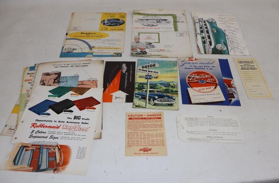 Large Group of Pontiac and Chevrolet Mailer Advertisements and Brochures: largest 8.5" x 12"