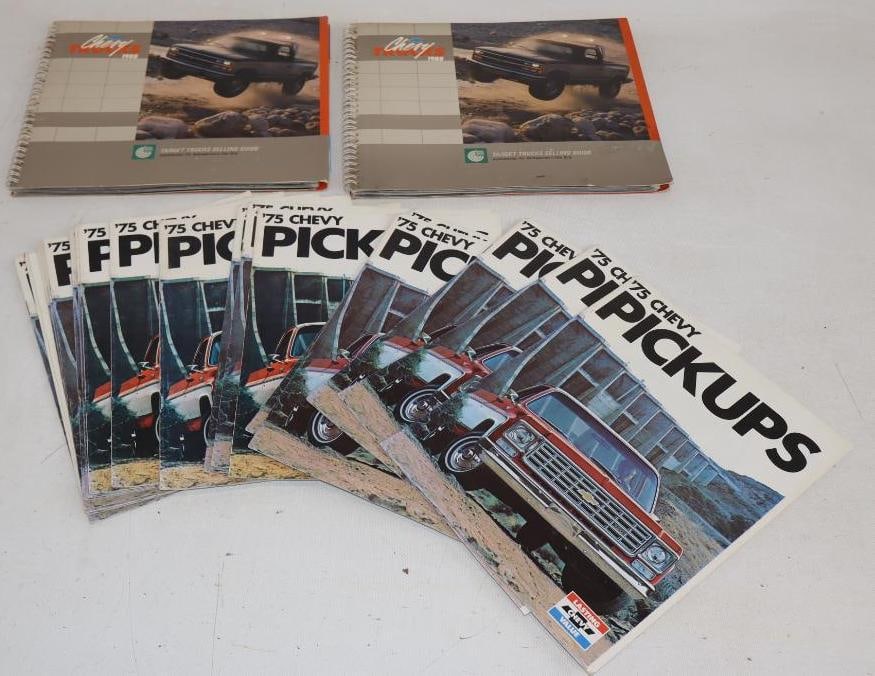 Large Group of 1975 Chevy Pickup Brochures and 1988 Dealership Brochure Books (1 of 6)