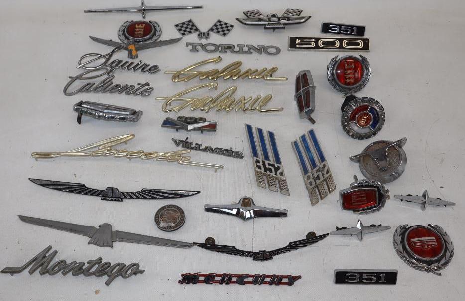 Group of 30 Ford Lincoln Mercury Fender Emblems and Hood Ornaments (1 of 6)