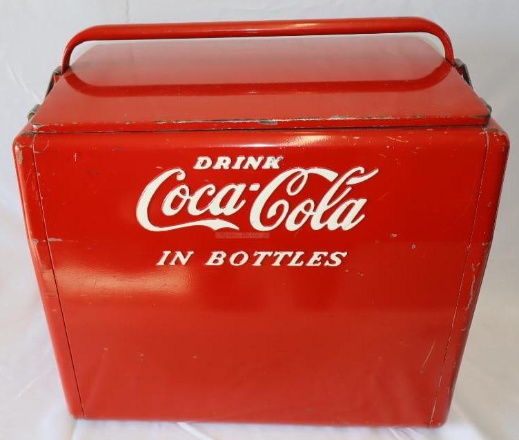 Drink Coca Cola in Bottles Embossed Cavalier Corporation Chattanooga TN Advertising Cooler (1 of 7)