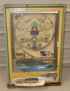 Early Nishijin Japanese Panchinko Machine: 22" x 10" x 33"