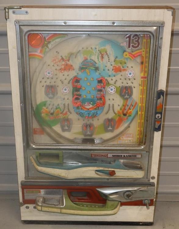 Early Japanese Nishijin Shiroi Kamome Panchinko Machine: 20" x 8" x 32"