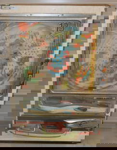 Early  Japanese Nishijin Shiroi Kamome Panchinko Machine: 20" x 8" x 32"