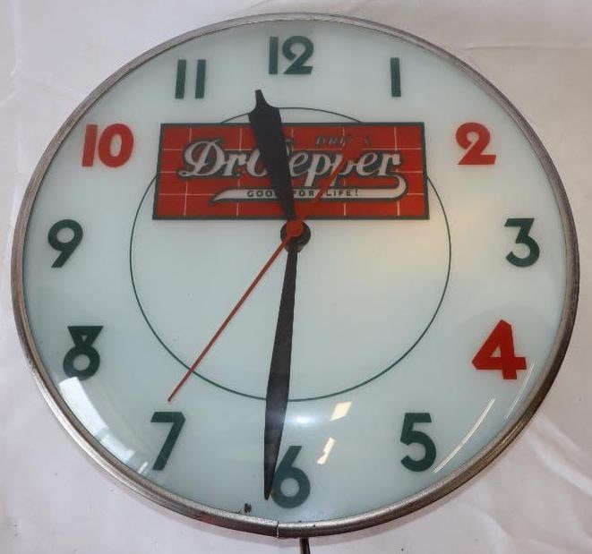 Drink Dr Pepper Good For Life Light Up Glassface Advertising Clock (1 of 5)
