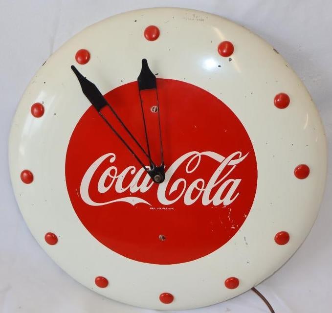 Coca Cola Button Style Advertising American Time Corp Wall Clock (1 of 8)