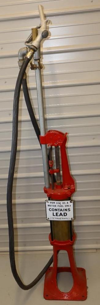 Early Cast Iron One Gallon Gas Pump with Brass Cylinder (1 of 9)