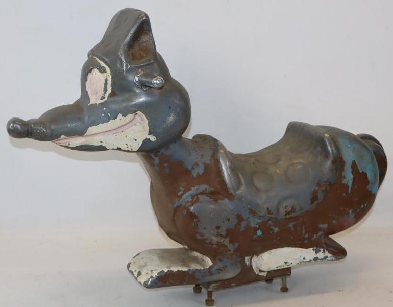 Cast Aluminum Wolf Saddle Mate Spring Mounted Ride-on Playground Toy (1 of 5)